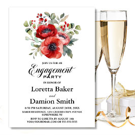 赤フローラ婚約パーティ 招待状