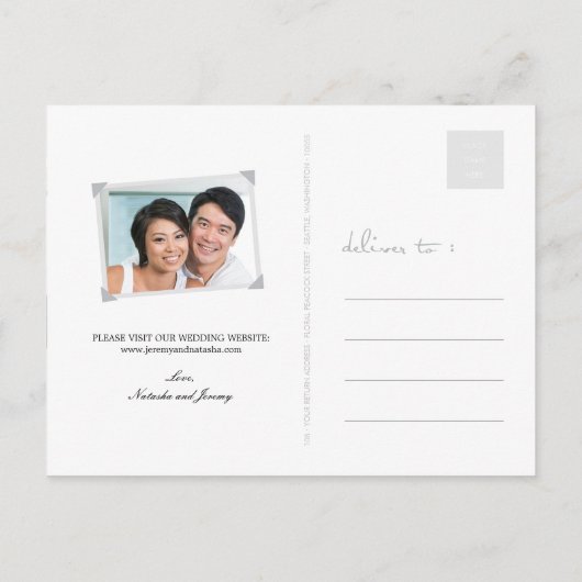 赤フローラ孔雀中国の写真保存 案内ポストカード (裏面)