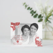 赤フローラ孔雀中国の写真保存 案内ポストカード (スタンド正面)