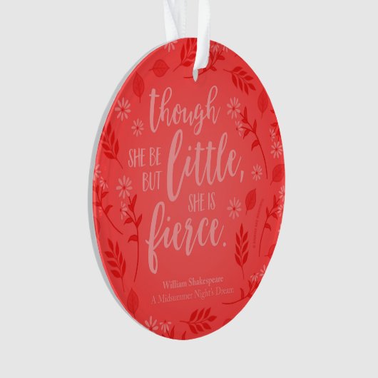 赤フローラ小さいが激しいウィリアム・シェイクスピア オーナメント (正面)