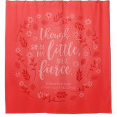 赤フローラ小さいが激しいウィリアム・シェイクスピア シャワーカーテン (正面)