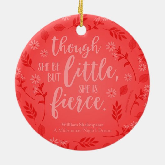 赤フローラ小さいが激しいウィリアム・シェイクスピア セラミックオーナメント (裏面)