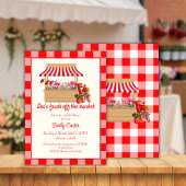 赤フローラ彼女は市場のブライダルシャワー 招待状