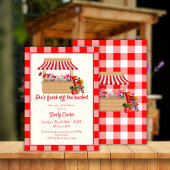 赤フローラ彼女は市場のブライダルシャワー 招待状