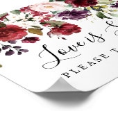 赤フローラ愛は甘結婚いデザートバーサイン ポスター (角)