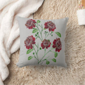 赤フローラ枕 クッション (ブランケット)