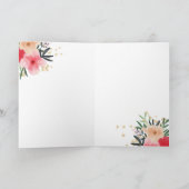 赤フローラ水彩聴診器ナース感謝していyou サンキューカード (内部)