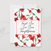 赤フローラ水結婚色 サンキューカード (正面)