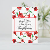 赤フローラ水結婚色 サンキューカード (スタンド正面)