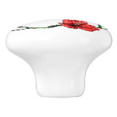 赤フローラ水色 セラミックノブ (側面)