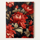 赤フローラ牡丹パタパーソナライズされたーン プランナー手帳 (裏面)