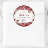 赤フローラ牡丹蝶キンセアニェラの好意 ラウンドシール (バッグ)