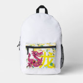 赤フローラ竜中国の号 プリントバックパック (正面)