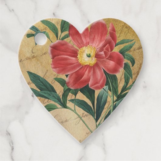 赤フローラ素朴ヴィンテージ フェイバータグ (正面)