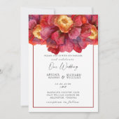 赤フローラ結婚のトスカーナはっきりしたとア鮮やかイスト 招待状 (正面)