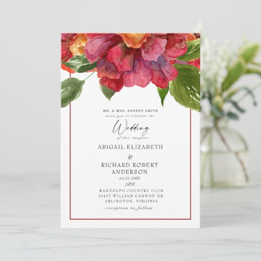 赤フローラ結婚のトスカーナはっきりしたの親 招待状 (スタンド正面)