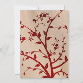 赤フローラ結婚式招待状花花 招待状 (裏面)