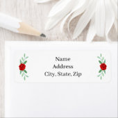 赤フローラ緑の葉の住所 シール (インサイチュ)