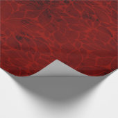 赤フローラ花葉樹包み紙 ラッピングペーパー (角)