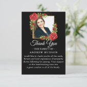 赤フローラ葬儀写真サンキューカード サンキューカード (スタンド正面)