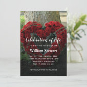 赤フローラ葬儀 |生命のバラお祝い 招待状 (スタンド正面)