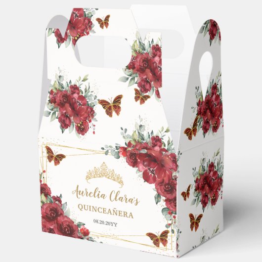 赤フローラ蝶クリンXV 16誕生日ゲーブル フェイバーボックス (見開き)