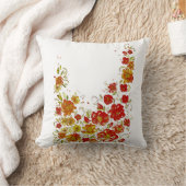 赤フローラ装飾用クッション クッション (ブランケット)