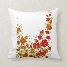 赤フローラ装飾用クッション クッション