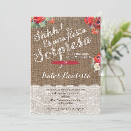 赤フローラ驚きのパーティー招待状スペインの 招待状 (スタンド正面)