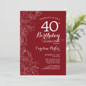 赤フローラ40th誕生日パーティー 招待状 (スタンド正面)