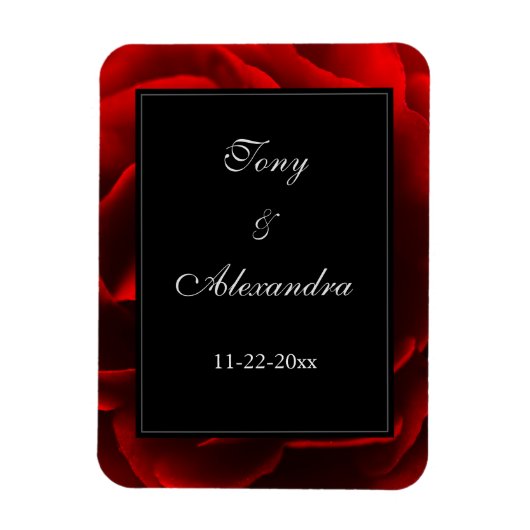 赤フローラ エレガント マグネット (縦)