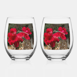 赤フローラ ステムなしワイングラス