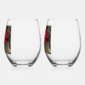 赤フローラ ステムなしワイングラス (左)