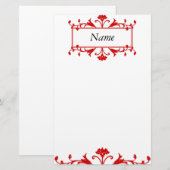 赤フローラ 便箋 (正面/裏面)