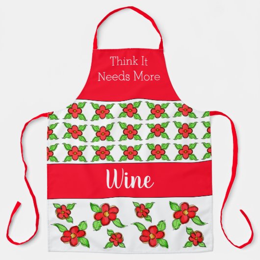 赤フローラ（白） エプロン (正面)