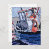 赤ブイ付きボート ポストカード (正面/裏面)