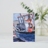 赤ブイ付きボート ポストカード (スタンド正面)