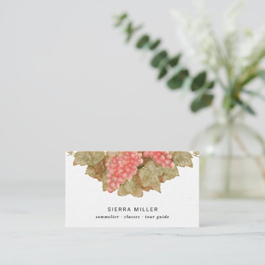 赤ブドウsomlierワイン名刺 名刺 (スタンド正面)