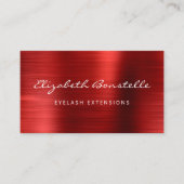 赤ブラシ仕上げメタルスクリプトラッシュエクステンション 名刺 (正面)