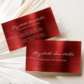 赤ブラシ仕上げメタルスクリプトラッシュエクステンション 名刺