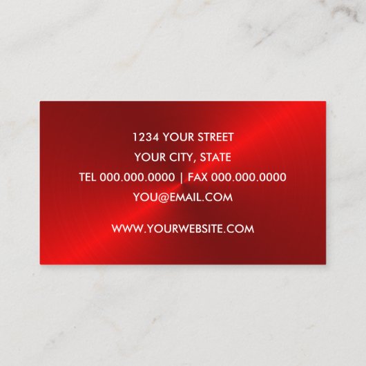 赤ブラシ仕上げ金属光沢 名刺 (裏面)