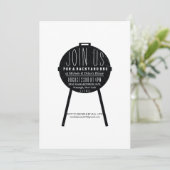 赤ブランケット付きBBQ市松模様に文字テーマ招待状 招待状 (スタンド正面)