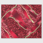 赤ブルゴーニュの梅酒グリッターメタリックフォイルシック ラッピングペーパー (フラット)