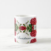 赤ブルゴーニュフローラ水の色をパーソナライズ コーヒーマグカップ (中央)