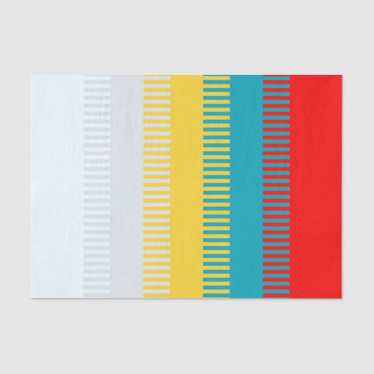 赤ブルーイエローホワイトグレーシックユニークパターン 薄葉紙 (正面)