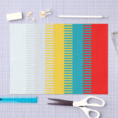 赤ブルーイエローホワイトグレーシックユニークパターン 薄葉紙 (クラフト)