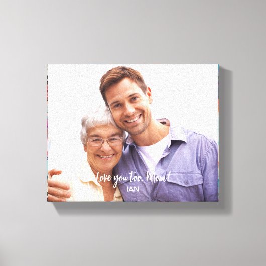 赤ブルー抽象芸術フローラルパターンエッジ写真 キャンバスプリント (正面)