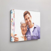 赤ブルー抽象芸術フローラルパターンエッジ写真 キャンバスプリント