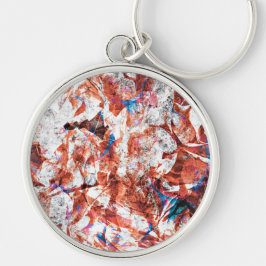 赤ブ絵を描ラシ抽象芸術モダンデジタル キーホルダー