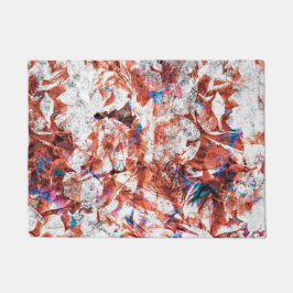 赤ブ絵を描ラシ抽象芸術モダンデジタル ドアマット